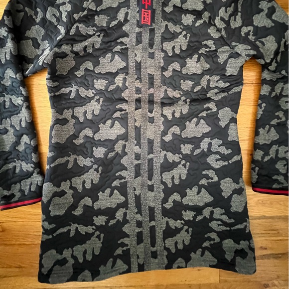 Women’s custom pull over w mandarin collar - denim detail / red accents … - Picture 3 of 7